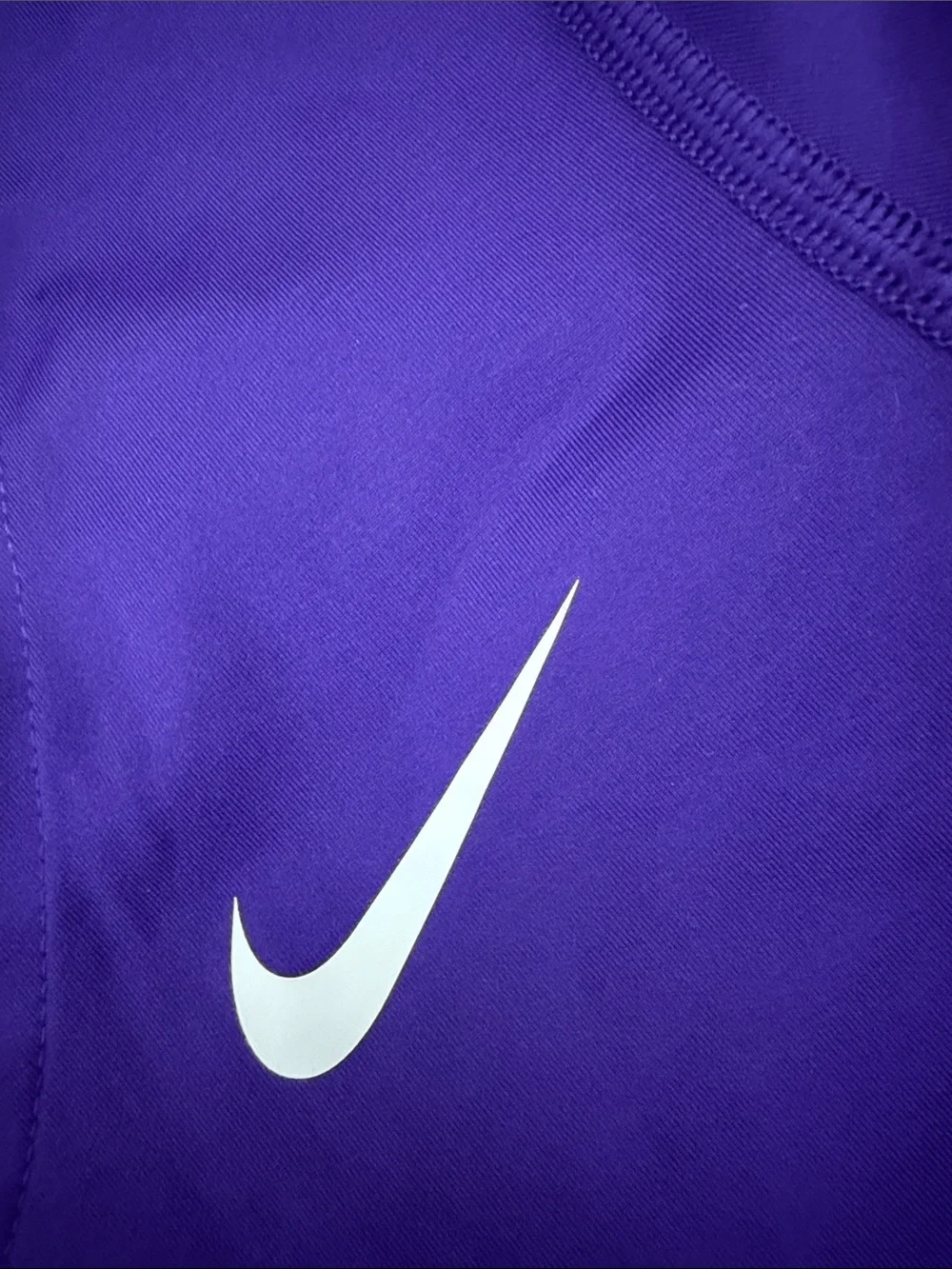 Nike Purple V-Neck Performance Top with White Swoosh